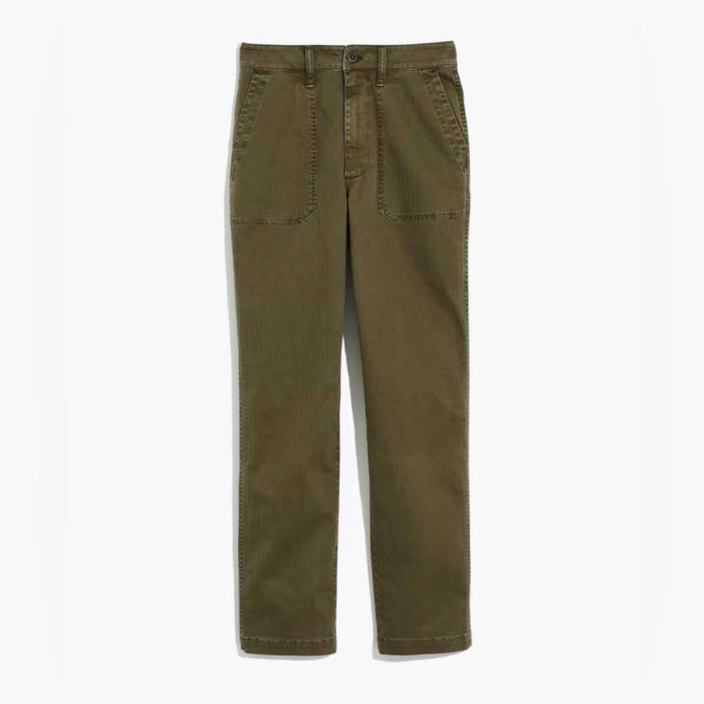 Madewell curvy perfect vintage straight workwear pants green *cropped*